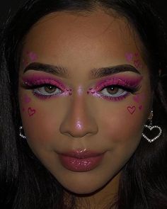 Blonde Grunge, Rosa Make-up, Make Up Designs, Mekap Mata, Indie Makeup, Colour Hair, Cute Eye Makeup, Rave Makeup, Valentines Day Makeup