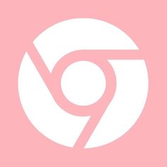 a pink and white circle with the letter g in it's center on a light pink background