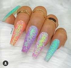 Magical Nails, Bedazzled Nails, Miranda Richardson, Feather Nails, Nail Academy, Luminous Nails, Aurora Nails, Hot Pink Nails, Sparkle Nails