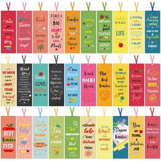 PRICES MAY VARY. Various Styles: the package includes 120 pieces teacher appreciation bookmark in 30 styles, 4 pieces per style; A value pack for you to share with friend and family Teachers Appreciation Quotes: printed with classic teacher thank you quotes and beautiful, attractive graphics, these graduation bookmark not only hold the pages you want to mark for next time, but also serve as beautiful decorations with a variety of patterns to distinguish your papers and documents, nice for use at Christmas Teacher Gifts, Teacher Gifts From Class, Teacher Party, Teacher Appreciation Quotes, Students Christmas, Teachers Appreciation, Back To School Gifts For Teachers, Beautiful Decorations, Nice Gifts