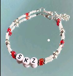 Straykids Accessories, Pulseras Aesthetic Kpop, Kpop Bead Bracelets, Stray Kids Jewelry, Skz Bracelet, Stray Kids Bracelet, Kpop Accessories, Jewelry Kpop, Pulseras Kandi