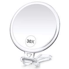 PRICES MAY VARY. 💗30x Magnifying Mirror: The 30x magnifying mirror is an exceptionally powerful mirror that can show even your face's tiniest lines and makeup imperfections. Quickly spot small blackheads, pimples, rheum (eye boogers), and dust in the eyes and surrounding areas. The 1x magnifying mirror, on the other hand, is made of high-quality optical glass. This mirror features high clarity and is best for daily makeup applications. You can get both for the price of one! 💗Handheld Magnifyin Eye Makeup Application, Mirrors For Makeup, Plucking Eyebrows, Travel Makeup Mirror, Beauty Planet, Handheld Mirror, Travel Mirror, Magnifying Mirror, Makeup Mirrors