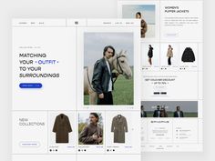 the website design is designed to look like it's being used for clothing and accessories