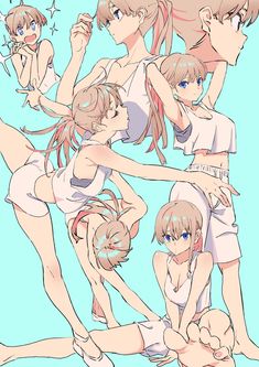 Athletic [Original] : animeponytails Awesome Artwork, Gesture Drawing, Character Poses