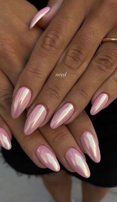 Milky Nails, Pink Chrome