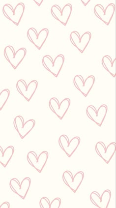 pink hearts are drawn on a white background