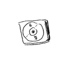 a black and white drawing of a tv with an eye drawn on it's screen