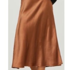 New! This Adorable Bronze Skirt Is So Versatile. You Can Pair It With Sneakers, Sandals, Boots, Etc. Thick Satin Bias Slip Skirt With Frayed Hemline. Elastic Waistband For Easy Comfort. 100% Polyester Imported Tommy Hilfiger Jeans Woman, Pink Pleated Midi Skirt, Floor Length Maxi Skirt, Midi Skirt With Pockets, Bias Cut Skirt, Khaki Skirt, Striped Midi Skirt, Leopard Skirt, Golf Skirts