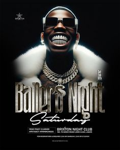 a flyer for a night club with a smiling man in sunglasses and fur collars