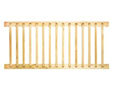 a wooden railing on a white background