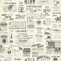 an old newspaper advertisement with many different types of advertisements on the front and back pages