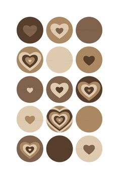 different shapes and sizes of hearts on a white background