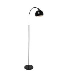 a black floor lamp on a white background