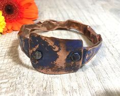 Handmade & vintage Jewellery by CallunaMoss on Etsy Adjustable Vintage Cuff Bracelet In Distressed Brown, Artisan Electroformed Cuff Bangle Bracelet, Vintage Distressed Brown Adjustable Cuff Bracelet, Vintage Patina Cuff Bracelet, Antique Patina Cuff Bracelet Collectible