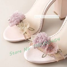 Flowers Block Heels Sandals With Leaves Strap Women Colorful Floral High Heels Pink Shoes Ladies High Heels Pink, Floral High Heels, Heels Pink, Pink High Heels, Casual Party Dresses, Heels Sandals, Pink Shoes, Dress Sandals, Block Heels Sandal