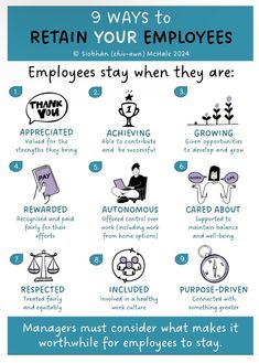 the 9 ways to retain employees from employee turnovers infographical image below is part of an article titled