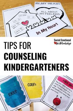 three books with the title tips for counseling and other activities to help students understand their feelings