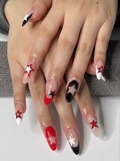 Stars Nails, Punk Nails, Grunge Nails, Star Nails, Fire Nails, Funky Nails, Short Acrylic Nails, Best Acrylic Nails, Nails Acrylic