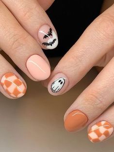 Holloween Nails, Halloween Acrylic Nails, Cute Halloween Nails, October Nails, Different Nail Designs, Cute Nails For Fall, Cute Gel Nails, Nails For Kids, Thanksgiving Nails