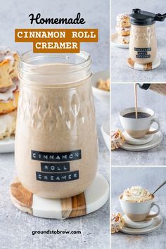 homemade cinnamon roll creamer in a jar