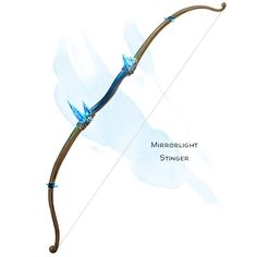 an image of a bow and arrow with the words margollight stinger on it