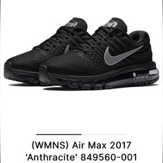 Pre-Owned Woman’s Nike Air Max 2017 Black Anthracite Sneakers Size: 7.5 Color: Black Nike Air Max 2017, Shoes Nike Air, Shoes Nike, Black Nikes, Air Max, Nike Air Max, Nike Shoes, Nike Women, Nike Air