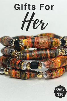 three bracelets with different colors and designs on them, one is for the statement jewelry