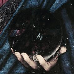 a painting of a person holding a bowl in their hands with water droplets on it