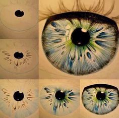 an iphone screen with pictures of different types of eyes and the words diy crafts on it