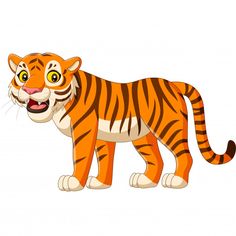 an orange tiger standing with its mouth open