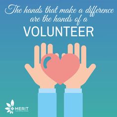 the hands that make a difference are the hands of a volunteer - mental health awareness poster