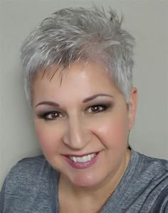 Pin on Colored Hair Obličejové Masky, Short Spiky Haircuts, Short Spiky Hairstyles, Short Silver Hair, Short Grey Hair, Super Short Hair, Short Hair Over 60, Very Short Hair, Short Pixie Haircuts