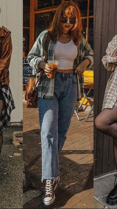 Casual Indie Outfits, Vintage Hipster Outfits, Artsy Aesthetic Clothes, Nicole Alyse, Gig Outfit, Cropped Flannel, 90’s Outfits, Grunge Chic, Indie Hipster