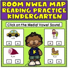 a poster with the words boom nwea map reading practice for children