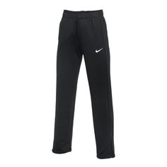 Nike Women's Therma Training Pants Black/White Front Nike Training, Training Pants, Black North Face, Sweat Pants, Pocket Bag, Pants Black, Fleece Fabric, Hand Warmers, Cold Weather