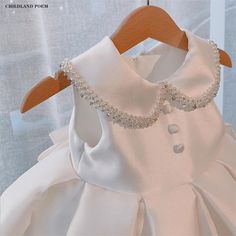 1st Birthday Dress For Baby Girl White Princess Baptism Dress Party Wedding Kids Dresses For Girl Girls Christening Dress, White Baptism Dress, Pearl Princess, Christening Dress Baby Girl, Girls Baptism Dress, 1st Birthday Dresses, Girls Ball Gown, Childrens Clothes Girls