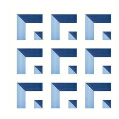 blue squares are arranged in the shape of letters