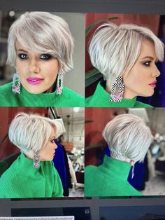 Every Day Hairstyles, Short Hairstyles 2023, Bixie Colour, Day Hairstyles, Blonde Bob Hairstyles