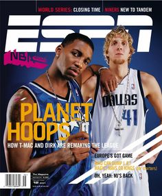 two men standing next to each other on the cover of sports illustrated magazine, espn