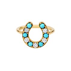 Turquoise Horseshoe Ring Horseshoe Design, Blue Sapphire Studs, Triangle Studs, Geometric Studs, Moon Studs, Gold Anniversary, Dangle Necklaces