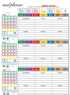 the printable meal planner is shown