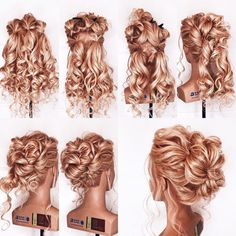 Updo Hairstyles Tutorials, Prom Hair Down, Long Hair Wedding Styles, Prom Hairstyles For Long Hair, Natural Curls Hairstyles, Cute Hairstyles For Medium Hair, Bridesmaid Hair Updo, Hairdo For Long Hair