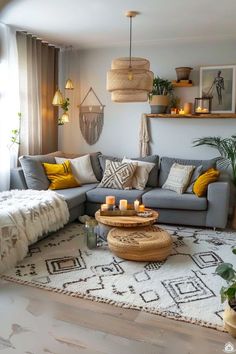 a living room filled with lots of furniture and decor