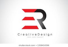 letter logo design with red and black color for creative business identity or company, suitable to use