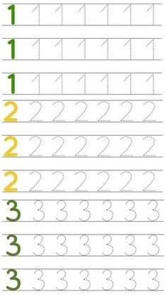 the number 3 worksheet with numbers and letters for children to practice writing in