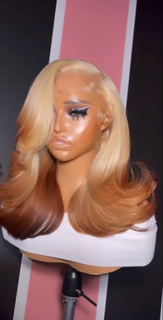 Ash Blonde Wig Black Women, Black Dress Blonde Hair, Diy Hair Wig, Micro Braids Hairstyles, Brown Weave, Auburn Color, Natural Hair Bun Styles, Blessed Wednesday, Wig Collection