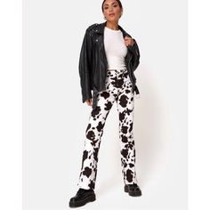 W 16.5 R 11” Inseam 32 Cowhide Denim Bin Y Edgy White Fitted Jeans, Edgy White Bottoms For Fall, Edgy Fitted White Jeans, Edgy Fitted Bottoms For Day Out, Yellow Plaid Pants, Hot Rompers, Denim Print, Pu Jacket, White Flares