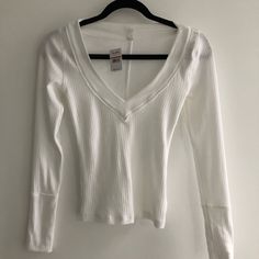 Nwt. The Perfect Basic White Long Sleeve Top By Intimately Free People. Semi Stretch Rubbed Cottony Fabric. Slightly Sheer. Size Xs White V-neck Long Sleeve Top For Fall, Chic White Stretch V-neck Top, Trendy Ribbed V-neck Long Sleeve Top, White Ribbed V-neck Knit Top, Chic White V-neck Top For Fall, White V-neck Long Sleeve Top For Spring, White V-neck Long Sleeve Top, White V-neck Top For Fall, Ribbed V-neck Long Sleeve Top For Spring