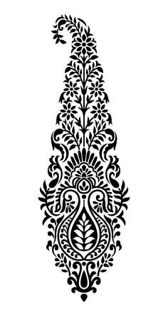 a black and white drawing of an ornate design