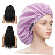 Return Policy Fast Delivery Trusted seller Shower Cap,Extra Adjustable Shower Caps for Women Double-Layer Waterproof Reusable Hair Cap, Large Size Hair Cap for All Hair,for Girls Spa Bath,Soft and Comfortable (Purple) Product Description [Adjustable & Stretchable]: Shower Cap features an adjustable and stretchable head size with a fineelastic band and a convenient drawstring for a comfortable fit without feeling tight [Extra Large]: shower caps for braids is at 16 inches in diameter, it's a lot bigger than a typical 12-inch shower cap,made and designed for long hair, Locs, Braids, Perms. XL size bath bonnet is large enough to hold all your braids [Multi-Functional]: Our Hair cap can be worn for sleeping or used for washing, bathing, and make up. Also great for long hair, prevent your hair Shower Caps For Women, Body Shower, Shower Caps, Spa Bath, Shower Cap, Prevent Wrinkles, Braids For Long Hair, Long Hair Women, Cap Hair